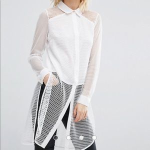 ASOS Mesh long lined shirt